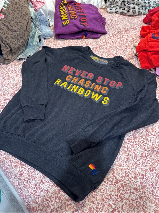 Aviator Nation Sweaters - Never stop chasing rainbows crewneck